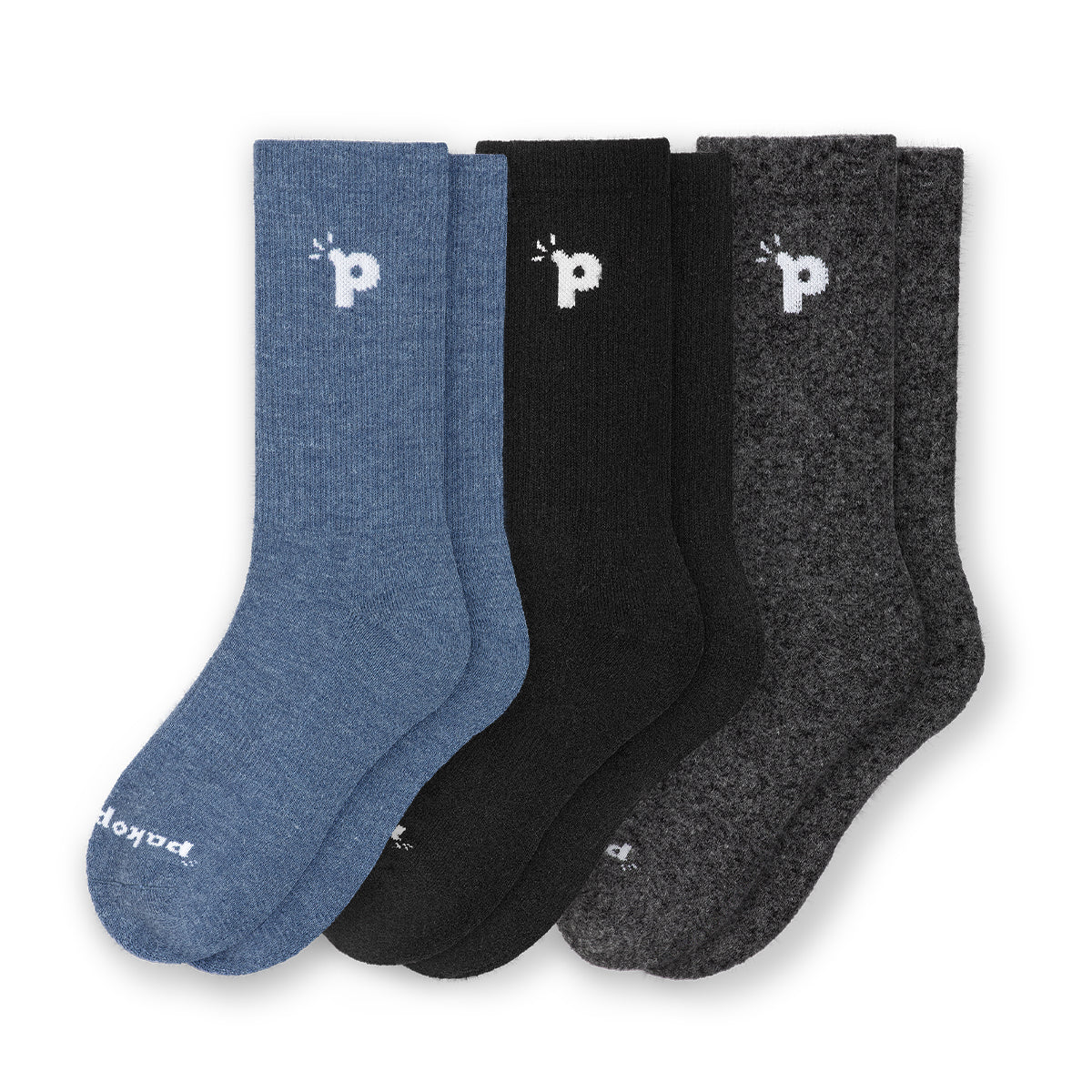 Laden Sie das Bild in den Galerie-Viewer, 3er Pack - pakopako Crew Socken Männer