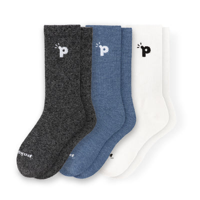 Laden Sie das Bild in den Galerie-Viewer, 3er Pack - pakopako Crew Socken Männer - pakopako