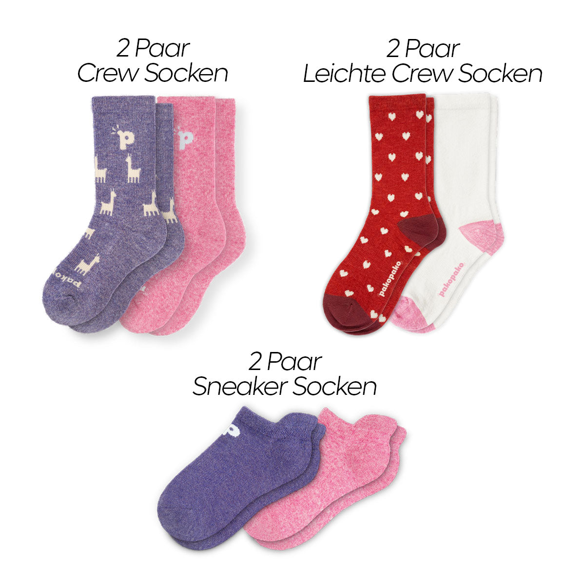 Laden Sie das Bild in den Galerie-Viewer, 6er Starter Set - pakopako Alpakasocken Frauen pakopako