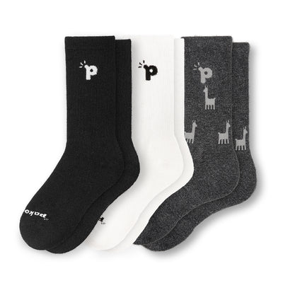 Laden Sie das Bild in den Galerie-Viewer, 3er Pack - pakopako Crew Socken Männer - pakopako