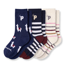 Laden Sie das Bild in den Galerie-Viewer, 3er Pack - pakopako Alpaka Crew Socken Frauen pakopako