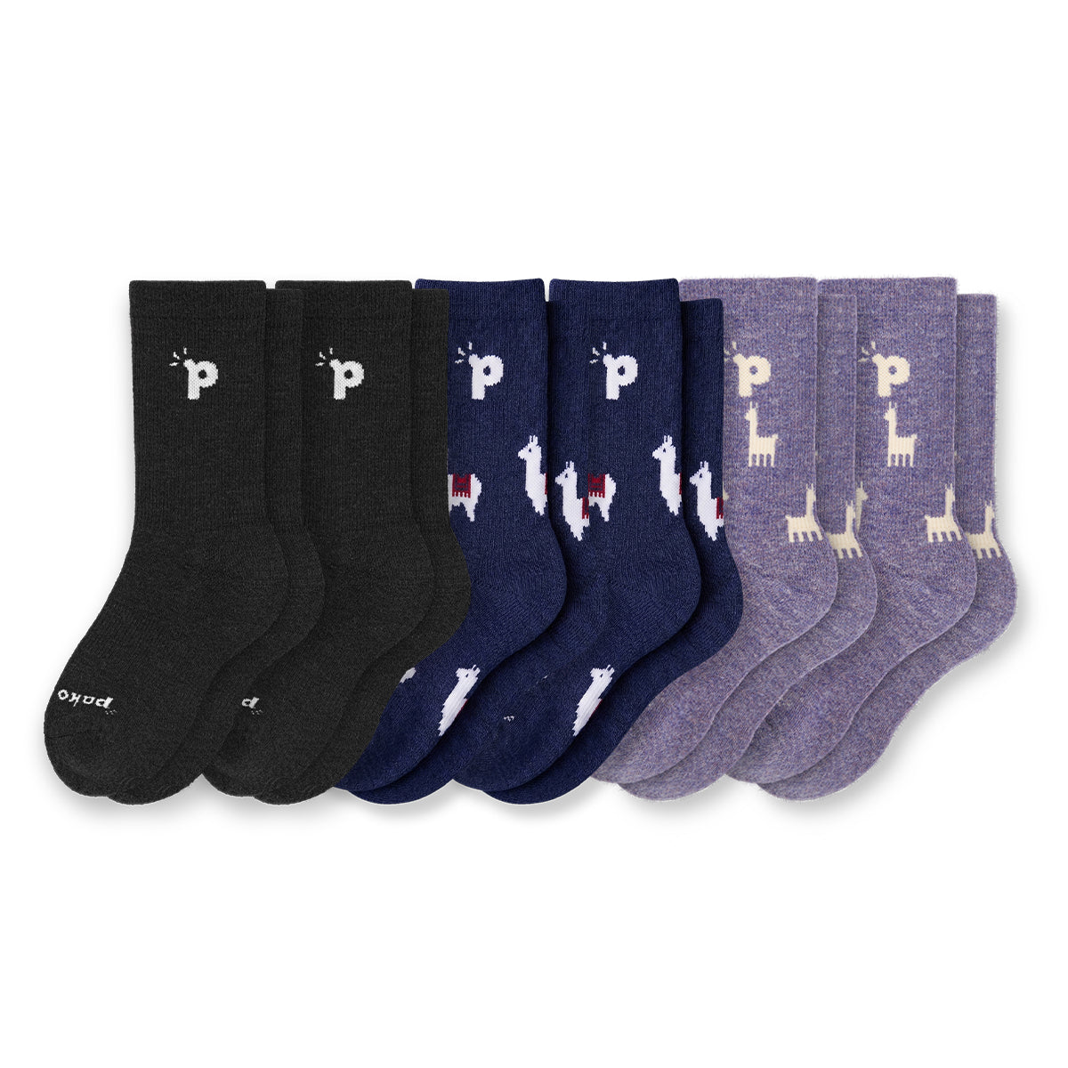 Laden Sie das Bild in den Galerie-Viewer, 6er Pack - pakopako Alpaka Crew Socken Frauen pakopako