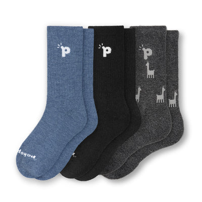Laden Sie das Bild in den Galerie-Viewer, 3er Pack - pakopako Crew Socken Männer - pakopako