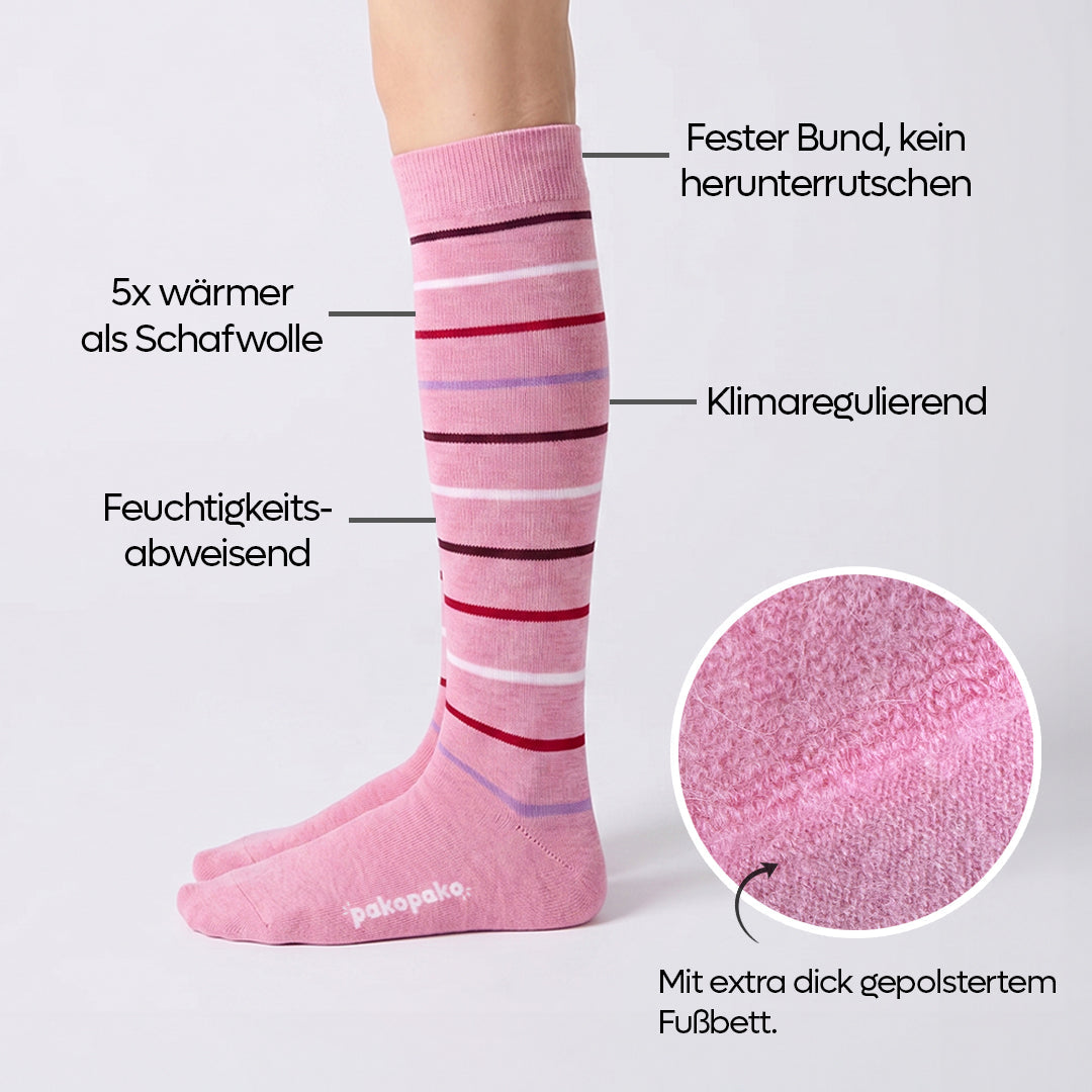 Laden Sie das Bild in den Galerie-Viewer, 6er Pack - pakopako Alpaka Kniestrümpfe Frauen pakopako