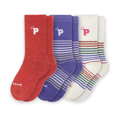 Laden Sie das Bild in den Galerie-Viewer, 3er Pack - pakopako Crew Socken Frauen - pakopako