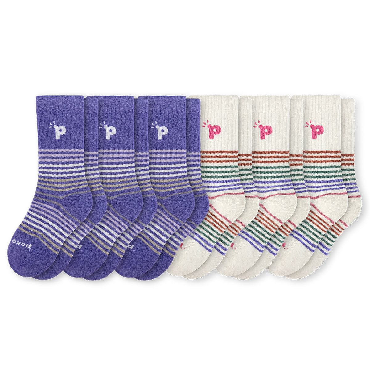 Laden Sie das Bild in den Galerie-Viewer, 6er Pack - pakopako Crew Socken Frauen