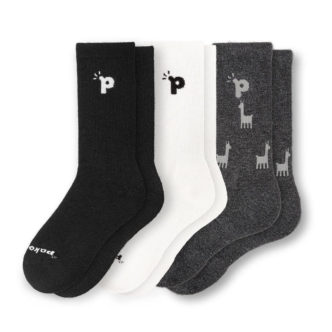 3er Pack - pakopako Crew Socken Männer