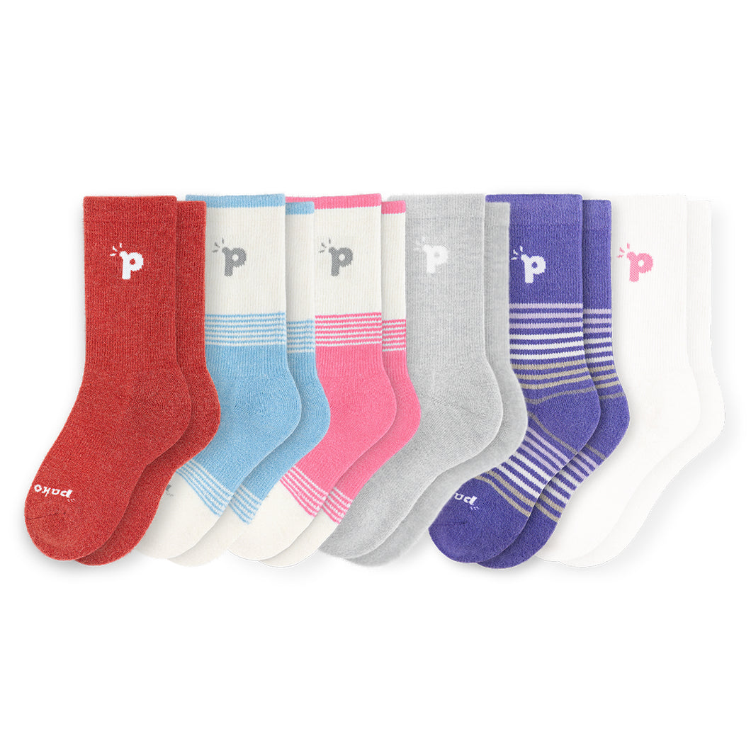 6er Pack - pakopako Crew Socken Frauen